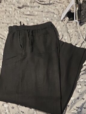 Old Navy Black Elastic-Waist Linen Pants Sz M